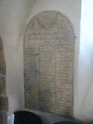 Plaque aux morts de l'église de Flamanville