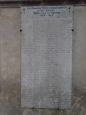 Plaque aux Morts 1914-1918 de la Cathédrale de Saint-Lô