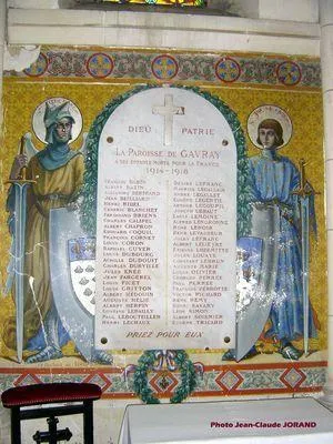 Plaque 1914-1918 de l'église de Gavray