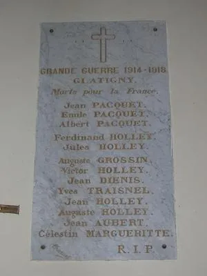 Plaque église de Glatigny