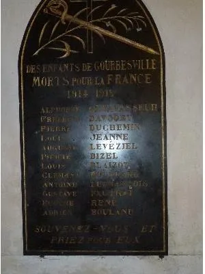Plaque commémorative église de Gourbesville