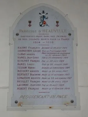 Plaque commémorative église d'Héauville