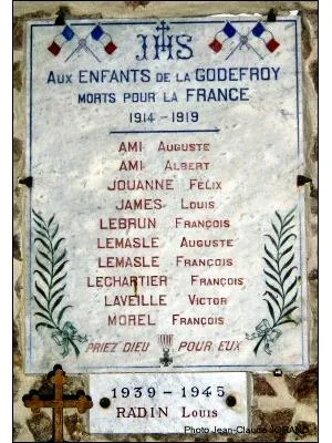 Plaque commémorative église de La Godefroy