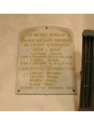 Plaque commémorative église 1939-1945 du Mesnil-Herman