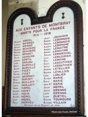 Plaque église 1914-1918 de Montbray