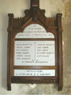 Plaque commémorative église de Neufmesnil