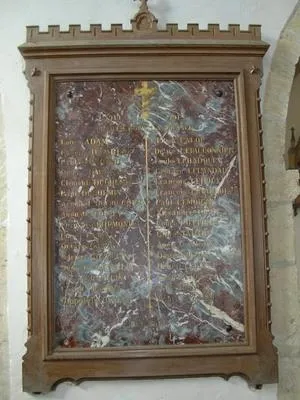Plaque commémorative église de Rauville-la-Place