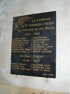 Plaque commémorative église de Saint-Germain-sur-Sèves
