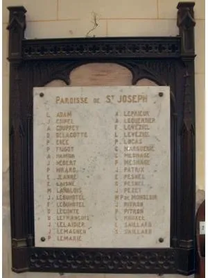 Plaque commémorative église de Saint-Joseph