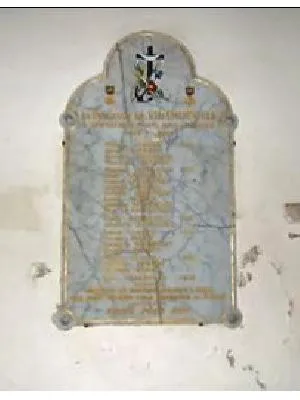 Plaque commémorative église de Virandeville
