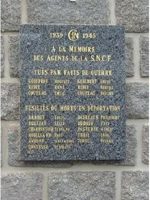 Plaque SNCF 1939-1945 de Coutances