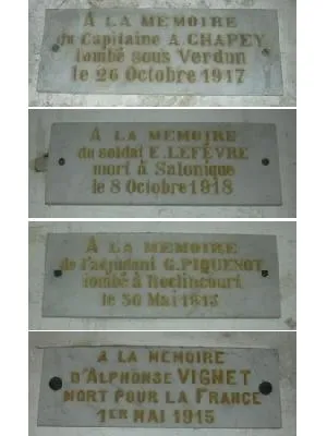 Plaques église 1914-1918 de Sainte-Mère-Église