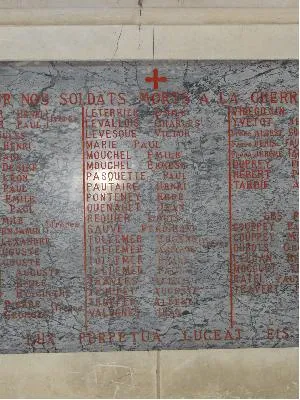 Plaques aux morts 1914-1918 de l'église de Bricquebec