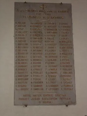 Plaque aux morts de l'église St Gervais d'Avranches