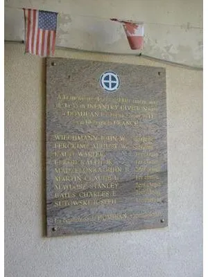 Plaque église Soldats américains de Domjean