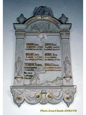 Mémorial paroissial église 1914-1918 des Chambres