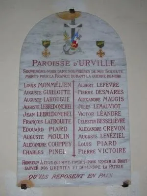 Plaque commémorative église d'Urville
