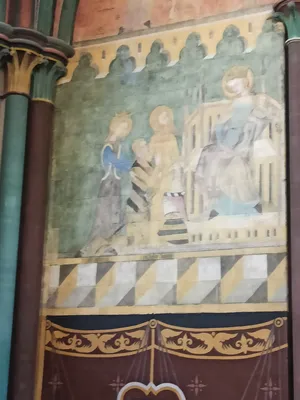 La Vierge et deux donateurs agenouillés, Jean de Chiffrevast dans la Cathédrale Notre-Dame de Coutances