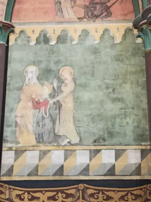 La Vierge et deux donateurs agenouillés, Jean de Chiffrevast dans la Cathédrale Notre-Dame de Coutances