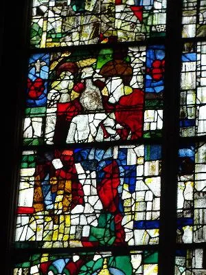 Vitrail Baie 14 : Saint-Louis jeune dans l'Église Notre-Dame de Saint-Lô