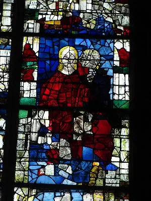 Vitrail Baie 14 : Saint-Louis jeune dans l'Église Notre-Dame de Saint-Lô