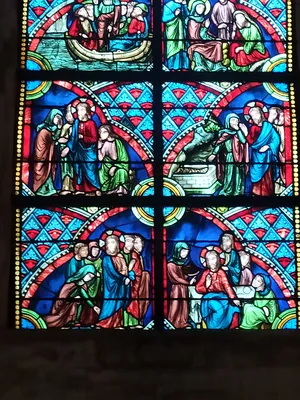 Vitrail Baie 26 : Vie de Sainte-Marthe dans la Cathédrale Notre-Dame de Coutances