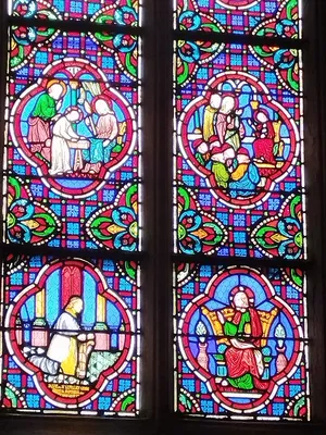 Vitrail Baie 3 : Vie de Jésus dans la Chapelle de la Bucaille à Cherbourg