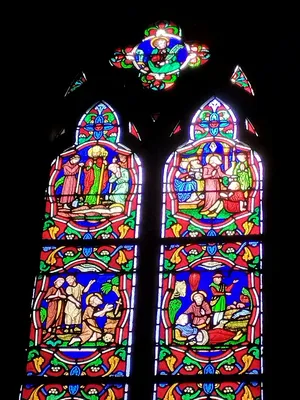 Vitrail Baie 13 : Saint-Marcouf dans la Chapelle de la Bucaille à Cherbourg