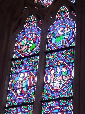 Vitrail 4 : Vie de la Vierge dans la Chapelle de la Bucaille à Cherbourg