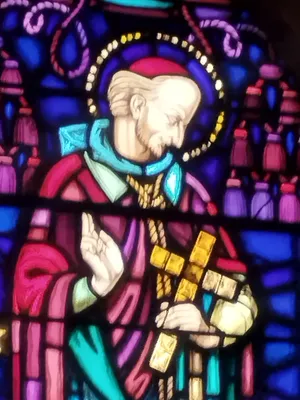 Vitrail Baie 1 : Saint-Charles-Borromée de l'Église Notre-Dame à Digosville