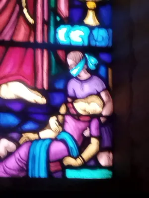 Vitrail Baie 1 : Saint-Charles-Borromée de l'Église Notre-Dame à Digosville