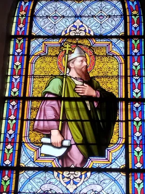 Vitrail Baie 13 : Saint-Roger dans l'Église Notre-Dame à Querqueville