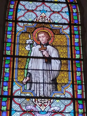 Vitrail Baie 14 : Saint-Louis de Gonzague dans l'Église Notre-Dame à Querqueville