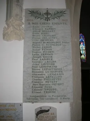 Plaque commémorative église d'Anneville-en-Saire