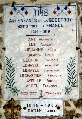 Plaque commémorative église de La Godefroy