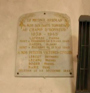 Plaque commémorative église 1939-1945 du Mesnil-Herman