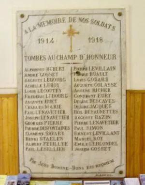 Plaque 1914-1918 de Saint-Georges-Montcocq