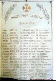 Plaque église 1914-1918 de Troisgots