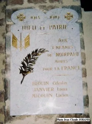 Plaque église de Noirpalu à Le Tanu