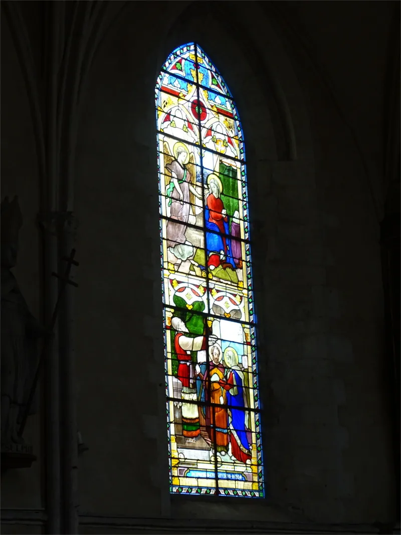Vitrail Baie D dans l'Église Notre-Dame-de-l'Assomption de Sainte-Mère-Église