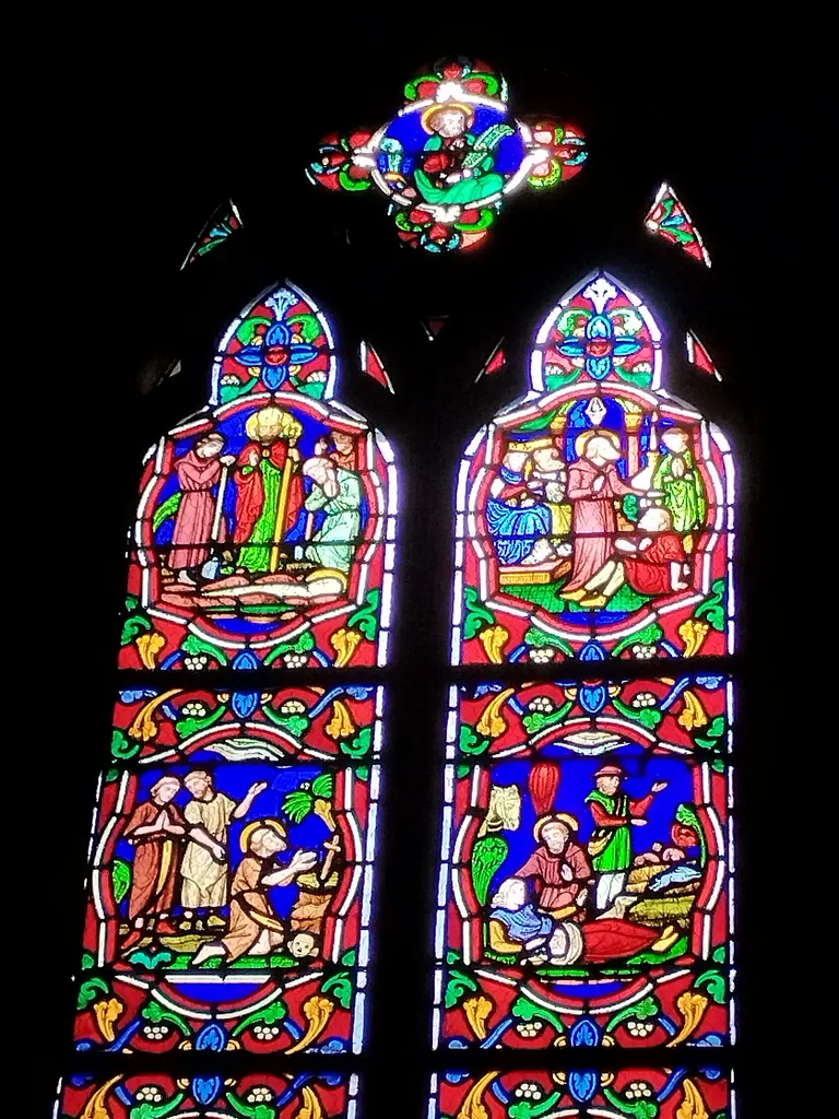 Vitrail Baie 13 : Saint-Marcouf dans la Chapelle de la Bucaille à Cherbourg