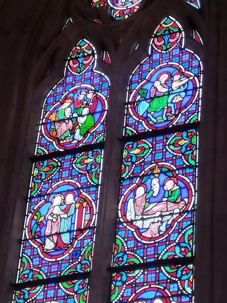Vitrail 4 : Vie de la Vierge dans la Chapelle de la Bucaille à Cherbourg