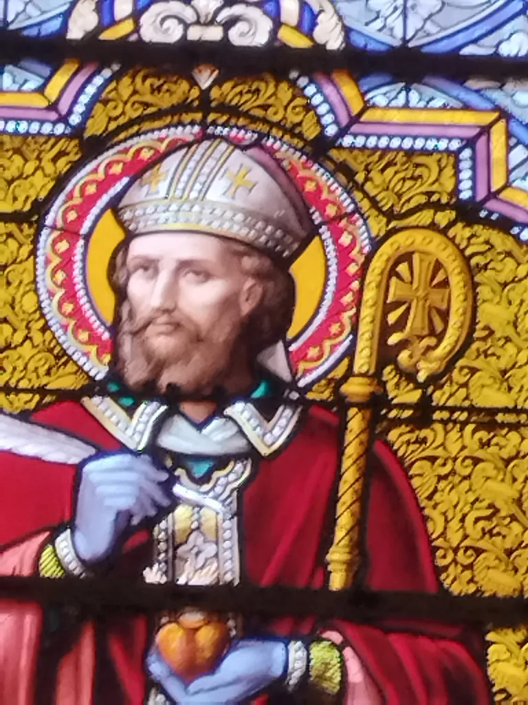Vitrail Baie 12 : Saint-Augustin dans l'Église Notre-Dame à Querqueville