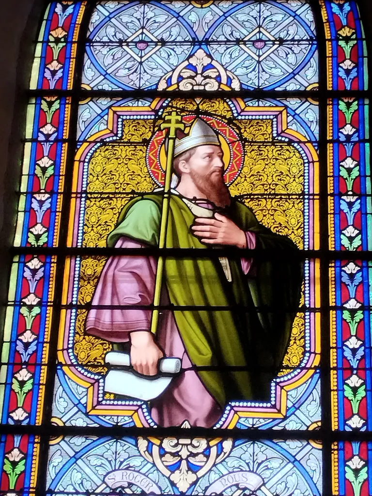 Vitrail Baie 13 : Saint-Roger dans l'Église Notre-Dame à Querqueville