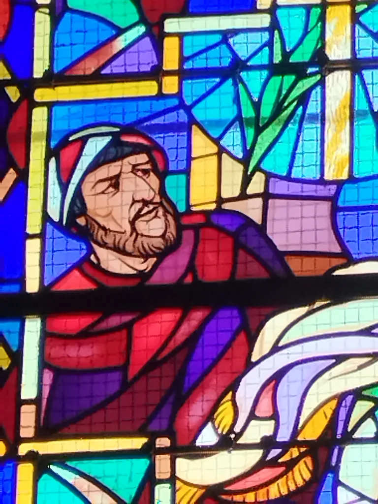 Vitrail Baie 2 : Ste-Victoire dans l'Église Notre-Dame à Querqueville