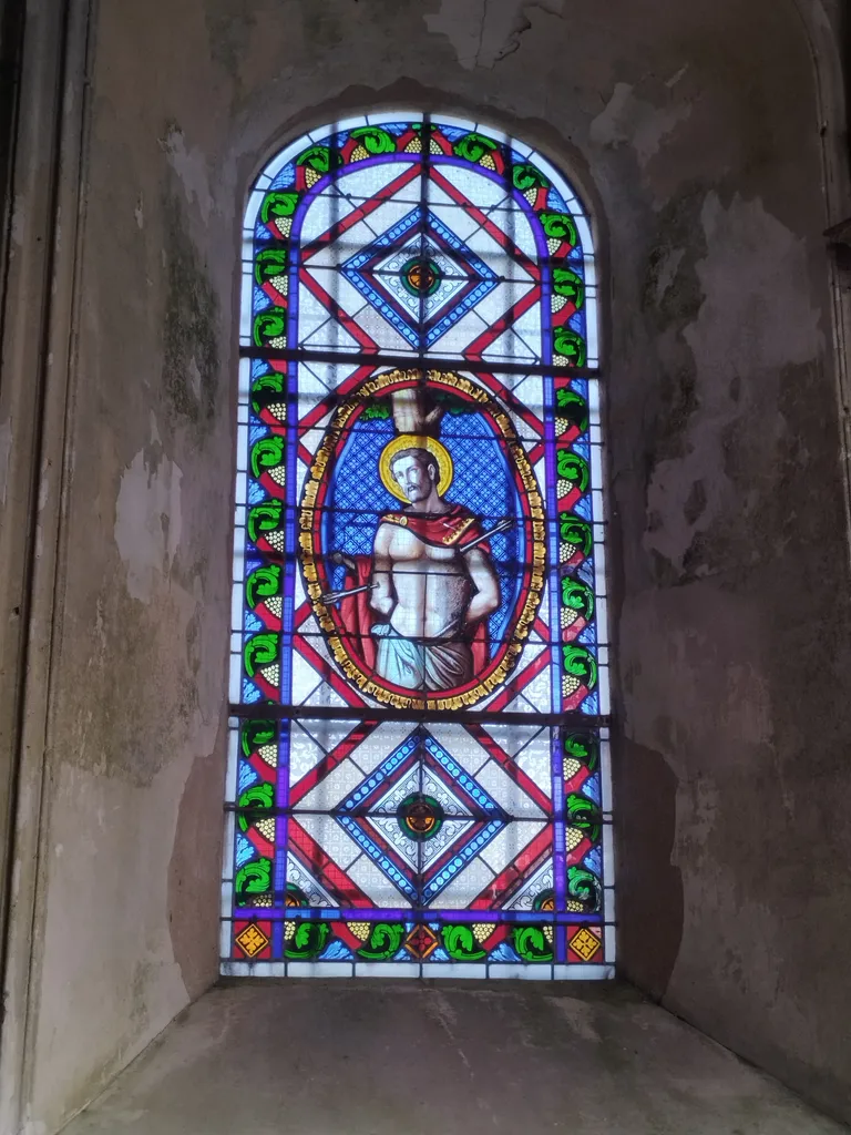 Vitrail Baie 5 : Saint-Sébastien dans l'Église Notre-Dame à Querqueville
